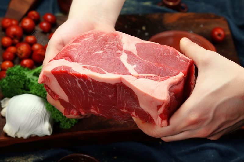 菜市场手拿新鲜的鲜肉,高清,摄影图,摄影图片,图片大全,摄影图免费下载